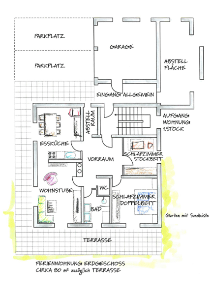 Ferienwohnung Plan Erdgeschoss